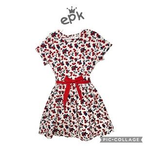 EPK girls cherry casual white red size 7 NWOT
